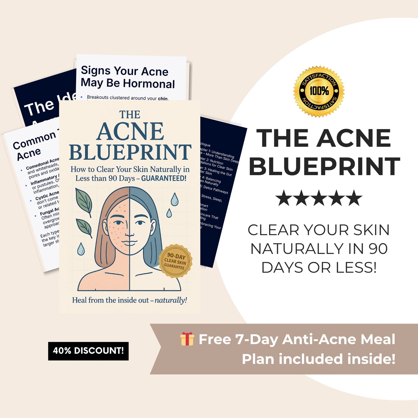 The Acne Blueprint - How to Clear Acne Within 90 Days Without Fancy Products or Potions