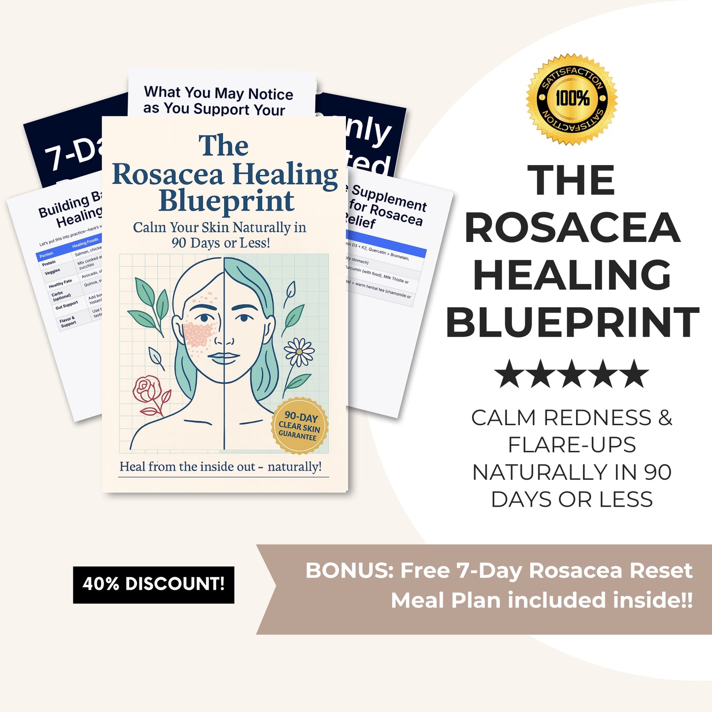 The Rosacea Healing Blueprint: Calm Your Skin From the Inside Out in 90 Days or Less